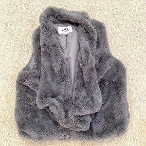 Jack (brand)  gray faux fur vest. Close to MINT condition